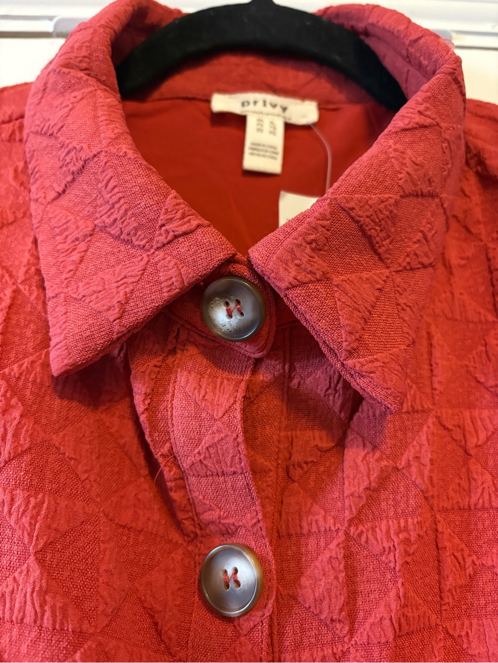 privy Red Quilted Button-Front Utility Jacket - Picture 5 of 5